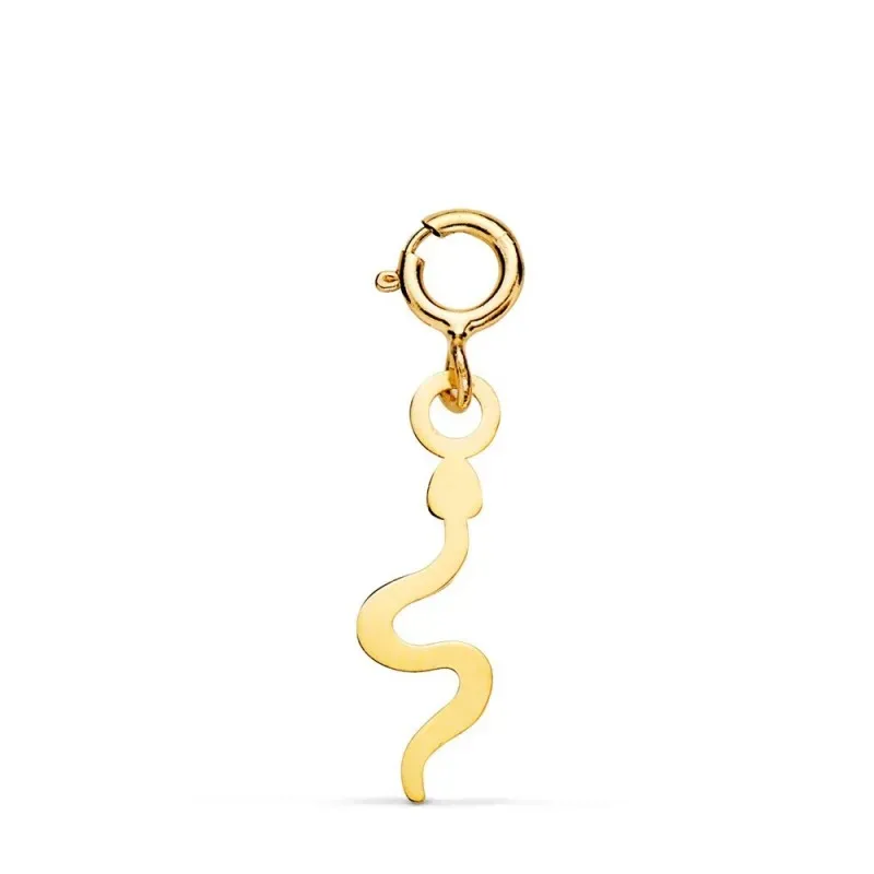 Colgante Oro 18k mujer 14 mm. forma serpiente lisa brillo