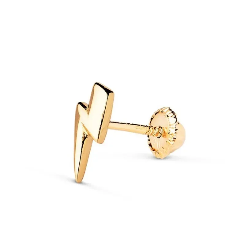 Piercing Pendiente para Oreja en Oro de 18k con forma de rayo de 8 mm