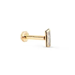 Piercing Pendiente para Oreja en Oro 18k forma rectangular 5 mm. con