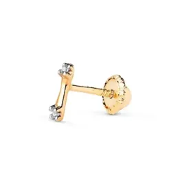 Piercing Pendiente para Oreja en Oro 18k forma de barra vertical 6 mm