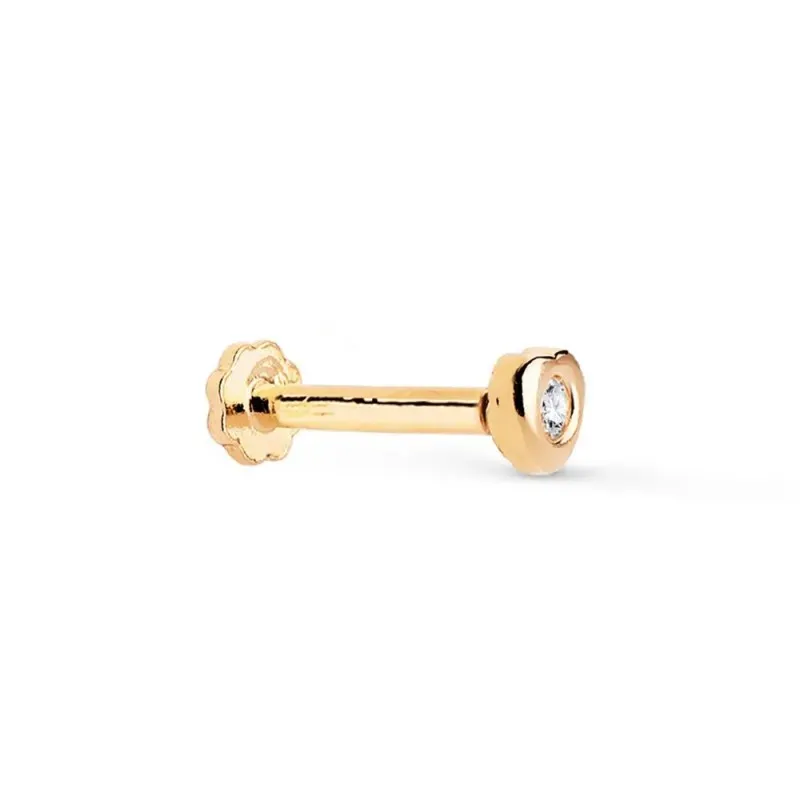 Piercing Pendiente para Oreja en Oro 18k con forma de corazón de 3 mm