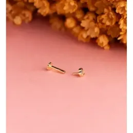 Piercing Pendiente para Oreja en Oro 18k con forma de corazón de 3 mm