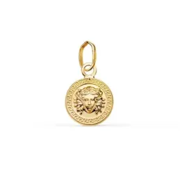 Colgante en Oro de 18k con 10 mm. y medusa en el centro con un detall