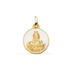 Escapulario Corazón de Jesús y Virgen del Carmen Medalla de Oro de 18