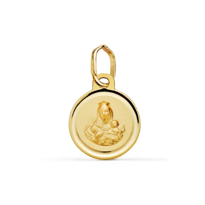 Escapulario Corazón de Jesús y Virgen del Carmen Medalla de Oro de 18