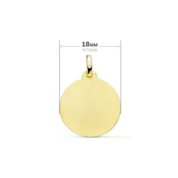 Santa Elena Medalla en Oro de 18k con 18 mm. matizada y con bisel lis