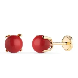 Pendientes de Oro 18k con perla y garras de 6 mm.