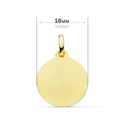 Virgen Niña Medalla en Oro de 9k con 16 mm. para Primera Comunión tal