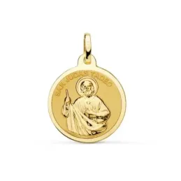 San Judas Tadeo Medalla en Oro de 9k con 16 mm. en brillo