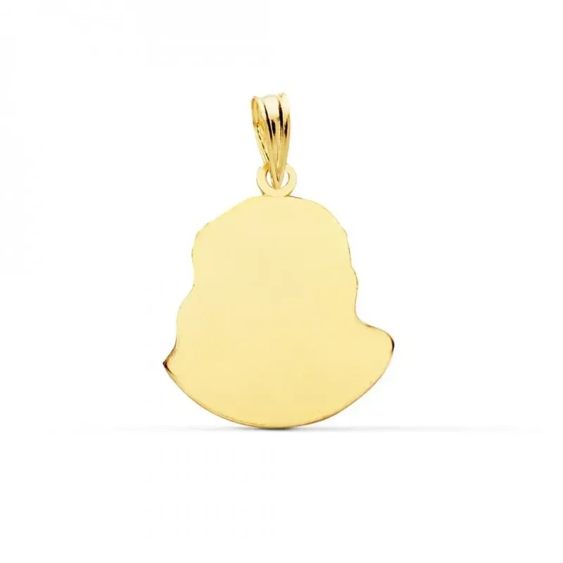 Cabeza Cristo de Murillo Colgante Oro 9k de 20 mm. Grabación incluida