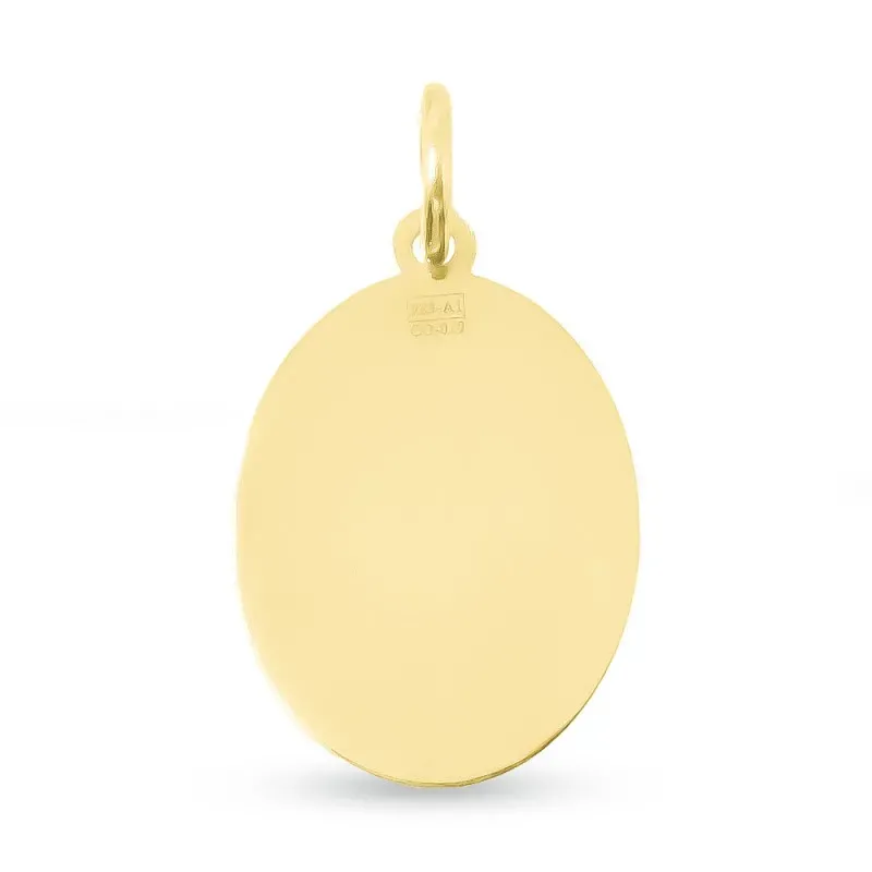 San Diego de Alcalá Medalla en Oro de 18k maciza de 18 mm. ovalada