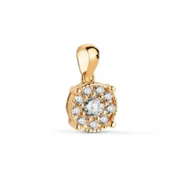 Colgante en Oro de 18k con 6.5mm. con diamantes de laboratorio 0.182