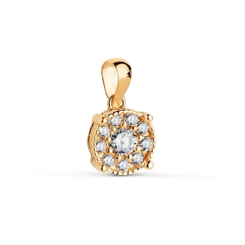Colgante en Oro de 18k con 6.5mm. con diamantes de laboratorio 0.182