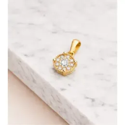 Colgante en Oro de 18k con 6.5mm. con diamantes de laboratorio 0.182