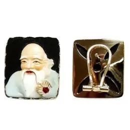 Juego oro 18k caras orientales dioses chinos amor cerámica [265J]