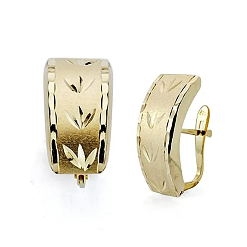 Pendientes oro 18k lapidados 19mm. cierre catalán [7919]