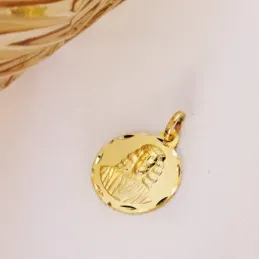 Medalla oro 18k Cristo Medinacelli 22mm. labrado tallado [AA2544GR]
