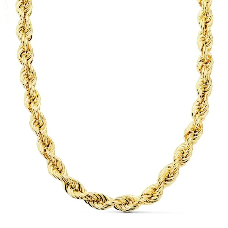 Cordón cadena oro 18k salomónico 60cm. ligero 10 mm. mosquetón