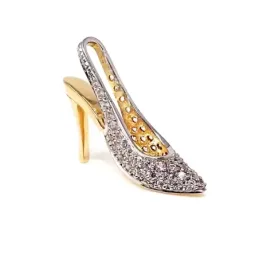 Colgante oro 18k mujer forma zapato tacón circonitas