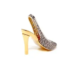 Colgante oro 18k mujer forma zapato tacón circonitas