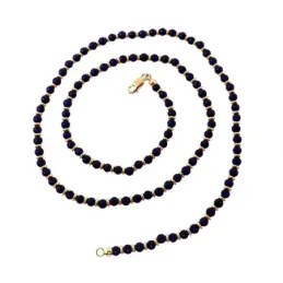 Gargantilla collar oro 18k mujer 45 cm. lapizlazuli combinado anillas