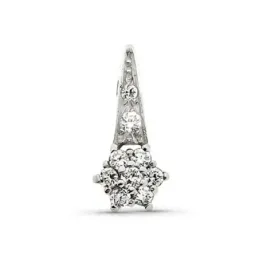 Colgante oro blanco 18k mujer colgante 9 circonitas