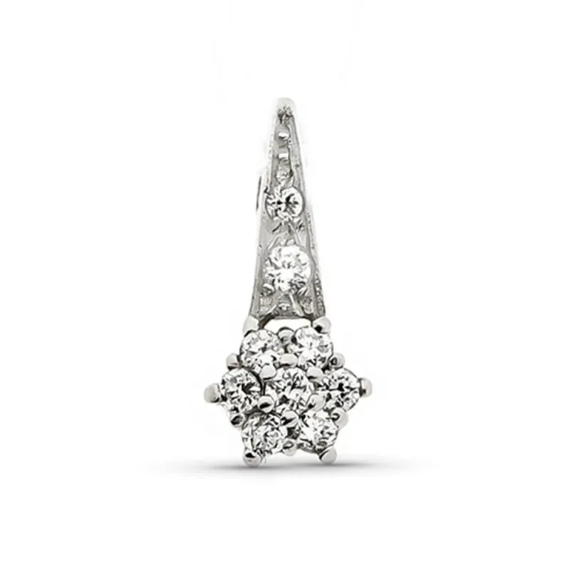 Colgante oro blanco 18k mujer colgante 9 circonitas