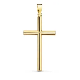 Cruz colgante oro 18k unisex 19 mm. hueca  lisa