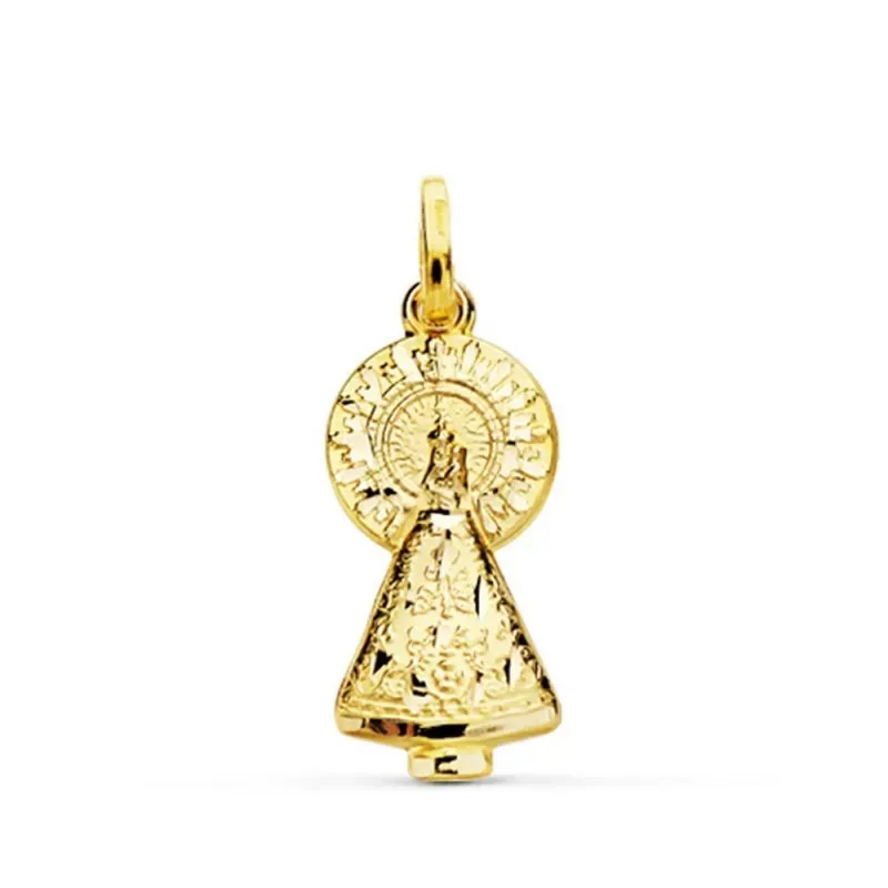 Virgen del Pilar oro 9k unisex 25 mm. silueta