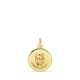 San Cristóbal medalla oro 18k unisex 12 mm. bisel