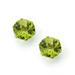 Pendientes oro 9k mujer 6 mm. olivina natural presión