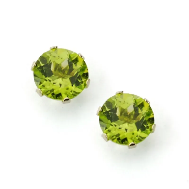 Pendientes oro 9k mujer 6 mm. olivina natural presión