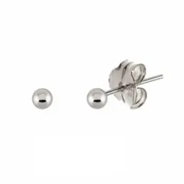 Pendientes plata Ley 925m bola lisa 4mm. [AB1126]