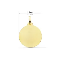 Santiago Apóstol medalla oro 18k unisex 18 mm. detalles tallados bise