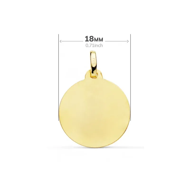 Santiago Apóstol medalla oro 18k unisex 18 mm. detalles tallados bise