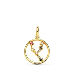 Colgante signos del zodiaco oro 18k mujer 12 mm. constelación TAURO h