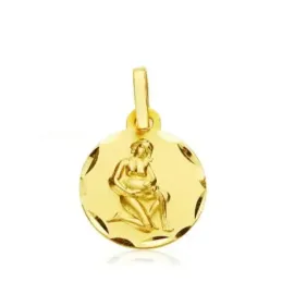 Colgante horóscopo signos del zodiaco oro 9k unisex 13 mm. signo ACUA