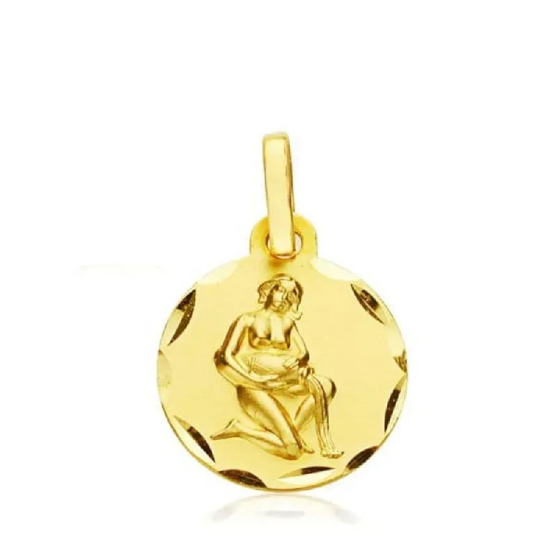 Colgante horóscopo signos del zodiaco oro 9k unisex 13 mm. signo ACUA
