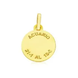 Colgante horóscopo signos del zodiaco oro 9k unisex 13 mm. signo ACUA