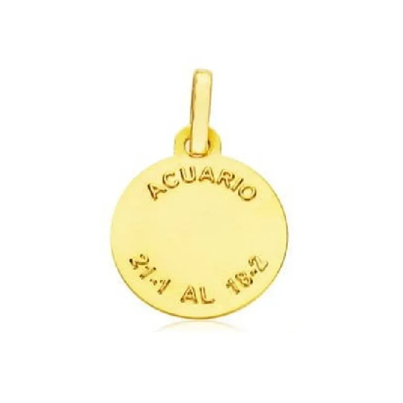 Colgante horóscopo signos del zodiaco oro 9k unisex 13 mm. signo ACUA