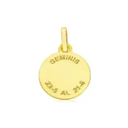 Colgante horóscopo signos del zodiaco oro 9k unisex 20 mm. signo GÉMI