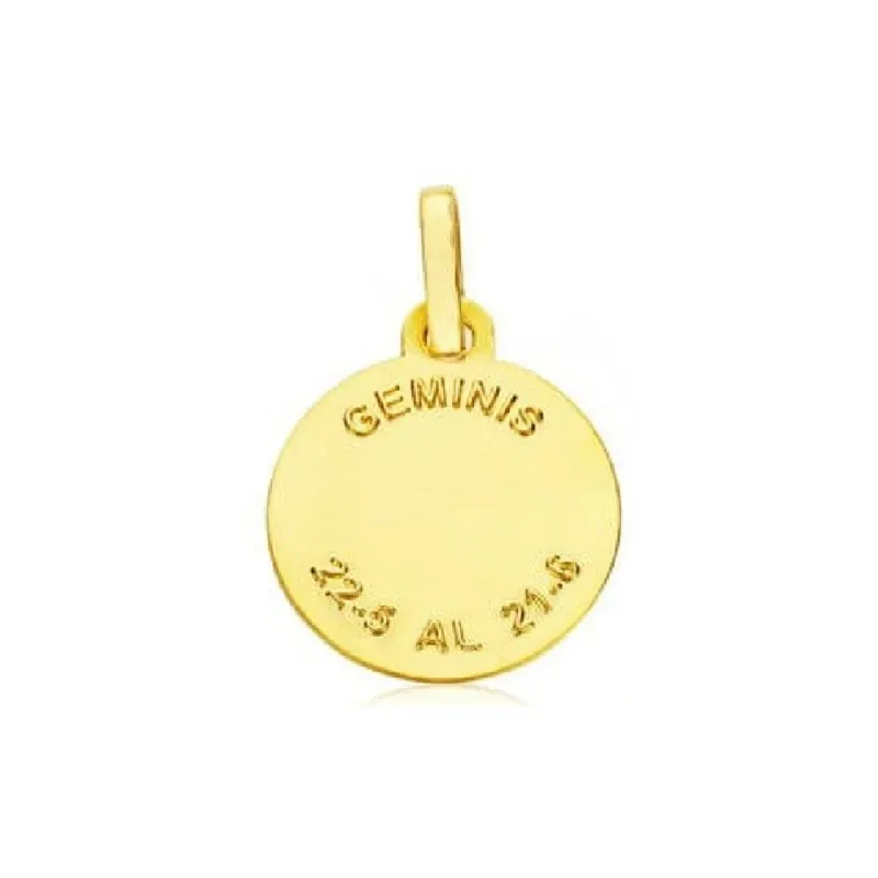Colgante horóscopo signos del zodiaco oro 9k unisex 20 mm. signo GÉMI