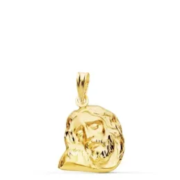 Cabeza Cristo oro 18k unisex 18 mm. detalles tallados trasera lisa