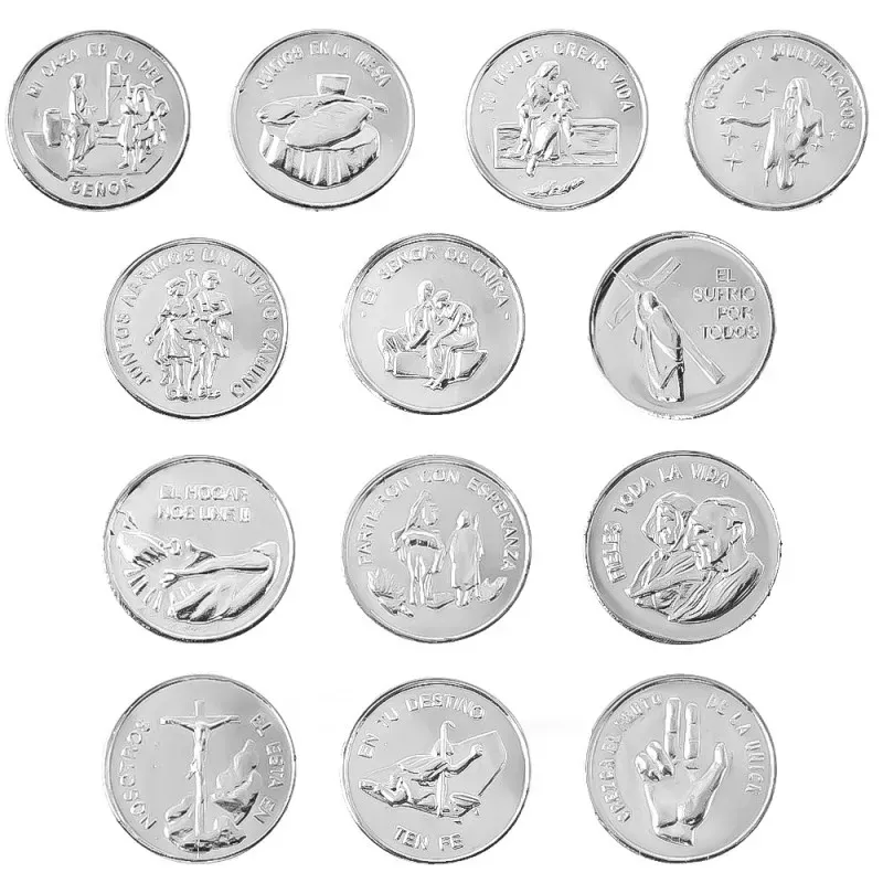 Arras de Boda Bíblicas en Plata de Ley 925m tamaño moneda de 20 mm. 1