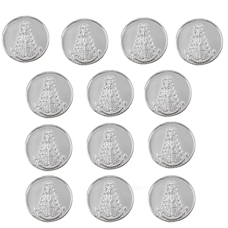 Arras de Boda de la Virgen del Rocío metal plateado 21 mm. 13 reverso