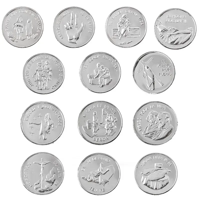 Arras de Boda de la Virgen del Rocío metal plateado 21 mm. 13 reverso