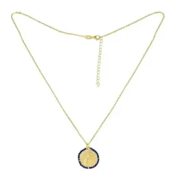 Virgen del Carmen collar gargantilla Plata Ley 925m chapado oro 44 cm