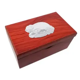 Arras de Boda metal plateado con caja madera tamaño moneda 22 mm.. Gr