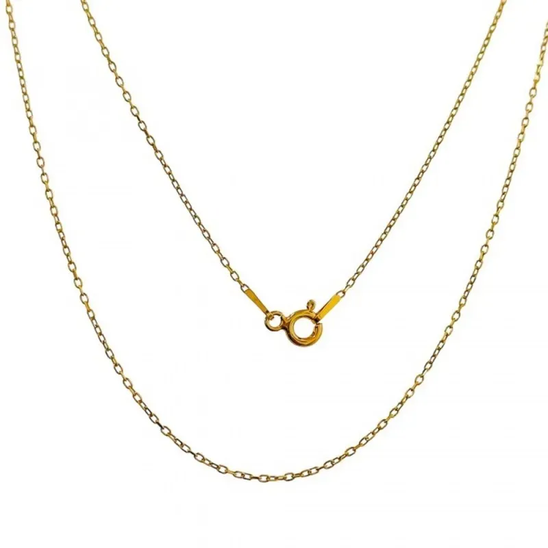 Cadena Plata Ley 925m chapada oro forzada 50 cm. ancho 1 mm.