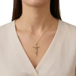 Cristo de Mena Colgante Cruz Oro de 18k macizo de 37 mm. Cristo de la